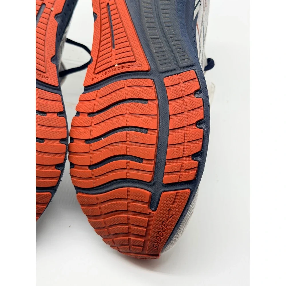 Brooks Glycerin GTS 19 Mens 12.5 D Running Shoes Gray Navy Orange 110357
